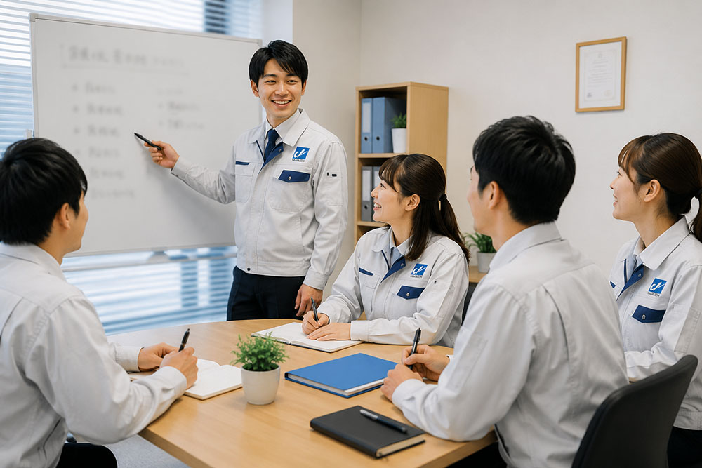 施工管理養成研修を行う若手の社員