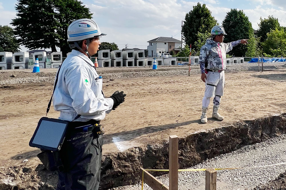 施工管理の仕事の様子